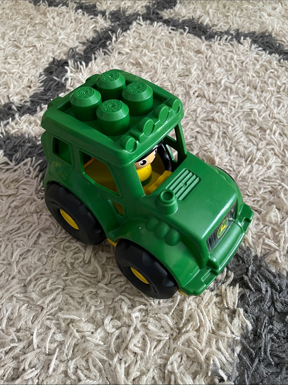 Mega Bloks Green Toy Tractor with Driver - Kids Toy 9 Inches length